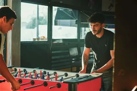 Playing table football