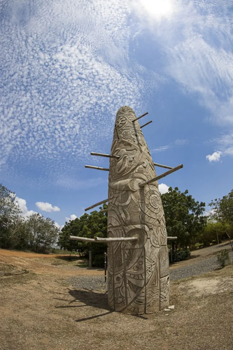 One art column in close up