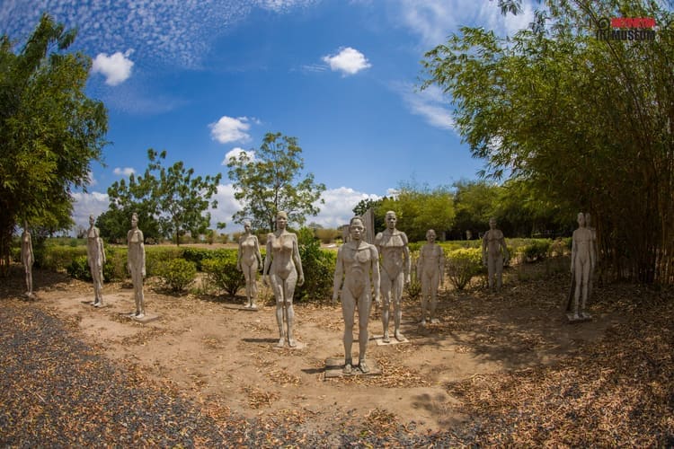 Statues standing in a group