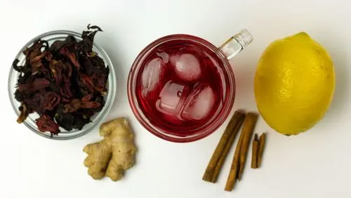 Local Dishes - Sobolo ingredients, including dried hibiscus flowers and spices