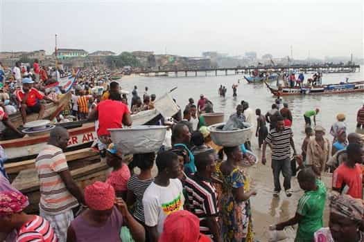 Destinations - Fish harbour in Accra