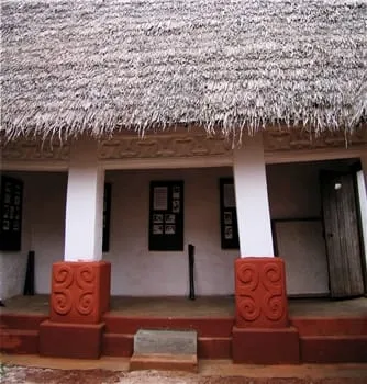 Place to See - Asante traditional shrine with decorative wall motifs