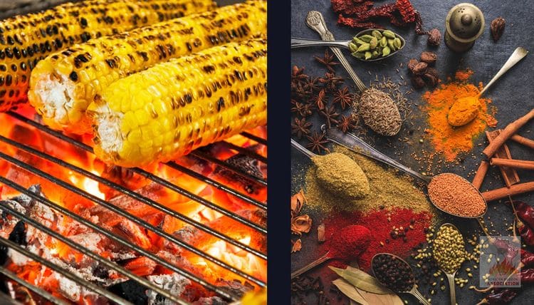 African BBQook Association - Corn on grill with spices